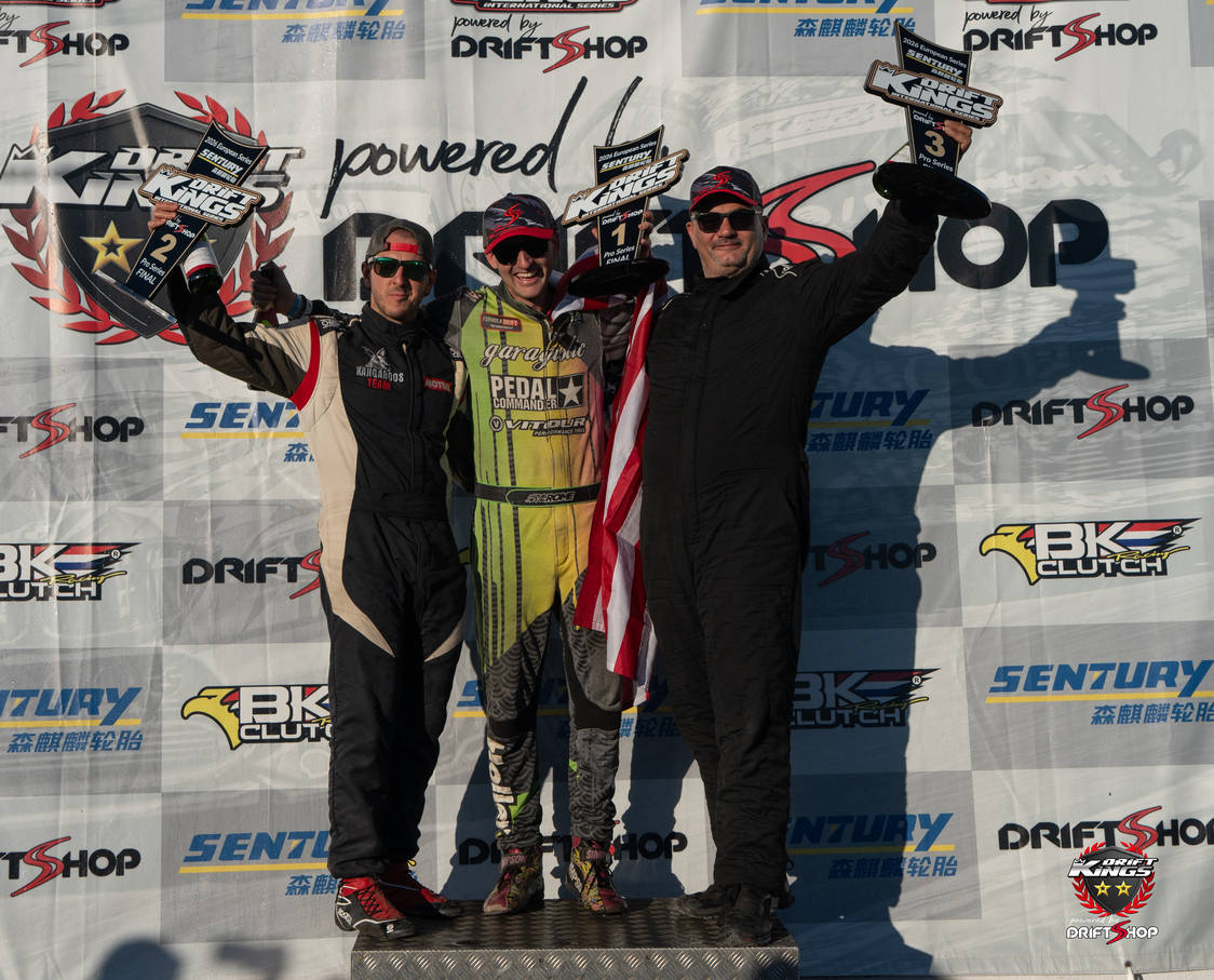 Round 6 Pro final podium: Rome Charpentier, Petyo Radichev and Anastasios Harkas